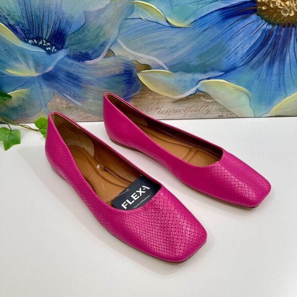 SARTO by  Franco Sarto Flexa Amaya Ballet Flat Pink Snake Print Faux Leather 8 - Picture 4 of 12